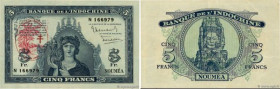 Country : NEW HEBRIDES 
Face Value : 5 Francs 
Date : (1945) 
Period/Province/Bank : Banque de l'Indochine 
Catalogue reference : P.5 
Additional refe...