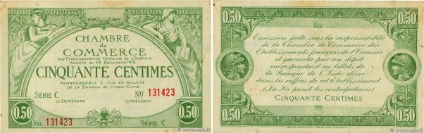 Country : OCEANIA 
Face Value : 50 Centimes 
Date : 29 décembre 1919 
Period/Pro...