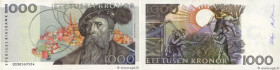 Country : SWEDEN 
Face Value : 1000 Kronor 
Date : 1990 
Period/Province/Bank : Sveriges Riksbank 
Catalogue reference : P.60a 
Alphabet - signatures ...