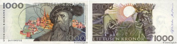 Country : SWEDEN 
Face Value : 1000 Kronor 
Date : 1992 
Period/Province/Bank : ...