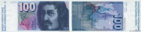 Country : SWITZERLAND 
Face Value : 100 Francs 
Date : 1982 
Period/Province/Bank : Banque Nationale Suisse 
Catalogue reference : P.57e 
Alphabet - s...