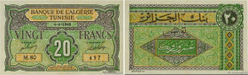 Country : TUNISIA 
Face Value : 20 Francs 
Date : 04 juin 1948 
Period/Province/Bank : Banque de l'Algérie et de la Tunisie 
Catalogue reference : P.2...