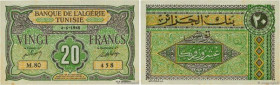 Country : TUNISIA 
Face Value : 20 Francs 
Date : 04 juin 1948 
Period/Province/Bank : Banque de l'Algérie et de la Tunisie 
Catalogue reference : P.2...