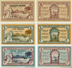 Country : TUNISIA 
Face Value : 50 Centimes, 1 et 2 Francs Lot 
Date : 15 juillet 1943 
Period/Province/Bank : Régence de Tunis 
Catalogue reference :...