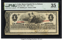 Cuba El Banco Espanol de la Habana 1 Peso 15.6.1872 Pick 27a PMG Choice Very Fine 35. Splits are noted on this example. 

HID09801242017

© 2022 Herit...