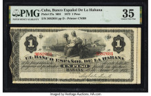 Cuba El Banco Espanol de la Habana 1 Peso 15.6.1872 Pick 27a PMG Choice Very Fine 35. 

HID09801242017

© 2022 Heritage Auctions | All Rights Reserved...