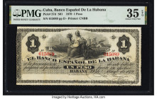 Cuba El Banco Espanol de la Habana 1 Peso 31.5.1879 Pick 27d PMG Choice Very Fine 35 EPQ. 

HID09801242017

© 2022 Heritage Auctions | All Rights Rese...