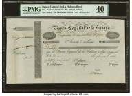 Cuba Banco Espanola de la Habana Bond Various Amounts ND (1850s) Pick Unlisted Remainder PMG Extremely Fine 40. A desirable and interesting high denom...