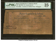 Cuba Banco Espanola de la Habana Bond 300 Pesos ND (1860s) Pick Unlisted Remainder PMG Very Fine 25. A seldom seen financial instrument, this bond is ...
