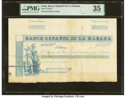 Cuba Banco Espanol de la Habana Unissued Bank Check ND (18xx) Pick Unlisted PMG Choice Very Fine 35. 

HID09801242017

© 2022 Heritage Auctions | All ...