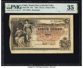 Cuba El Tesoro De La Isla De Cuba 5 Pesos 12.8.1891 Pick 39r Remainder PMG Choice Very Fine 35. Pinholes are mentioned. 

HID09801242017

© 2022 Herit...