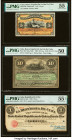 Cuba Banco Espanol De La Isla De Cuba (2); Republica De Cuba 5; 10; 1 Pesos 15.2.1897; 15.5.1896; 17.8.1869 Pick 48c; 49d; 61 Three Examples PMG About...