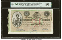 Cuba Banco Espanol De La Isla De Cuba 50 Pesos 10.5.1896 Pick 50b PMG About Uncirculated 50 EPQ. 

HID09801242017

© 2022 Heritage Auctions | All Righ...