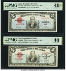 Cuba Republica de Cuba 1 Peso 1945; 1949 Pick 69f; 69h Two Examples PMG Extremely Fine 40 EPQ; Extremely Fine 40. 

HID09801242017

© 2022 Heritage Au...
