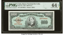 Cuba Banco Nacional de Cuba 1000 Pesos 1950 Pick 84 PMG Choice Uncirculated 64 EPQ. 

HID09801242017

© 2022 Heritage Auctions | All Rights Reserved