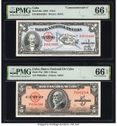 Cuba Banco Nacional de Cuba 1; 5 Pesos 28.1.1953; 1949 Pick 86a; 78a Two Examples PMG Gem Uncirculated 66 EPQ (2). 

HID09801242017

© 2022 Heritage A...