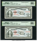 Cuba Banco Nacional de Cuba 1 Peso 28.1.1953 Pick 86a Two Consecutive Commemorative Examples PMG Gem Uncirculated 66 EPQ (2). 

HID09801242017

© 2022...