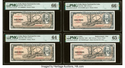 Cuba Banco Nacional de Cuba Group Lot of 4 Examples PMG Gem Uncirculated 66 EPQ (2); Gem Uncirculated 65 EPQ; Choice Uncirculated 64. Pick 88c* is a R...