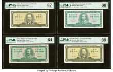 Cuba Banco Nacional de Cuba Group Lot of 13 Examples PMG Superb Gem Unc 68 EPQ (2); Superb Gem Unc 67 EPQ (3); Gem Uncirculated 66 EPQ (3); Gem Uncirc...