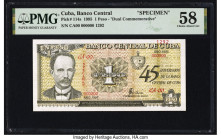 Cuba Banco Central de Cuba 1 Peso 1995 Pick 114s Specimen PMG Choice About Unc 58. 

HID09801242017

© 2022 Heritage Auctions | All Rights Reserved