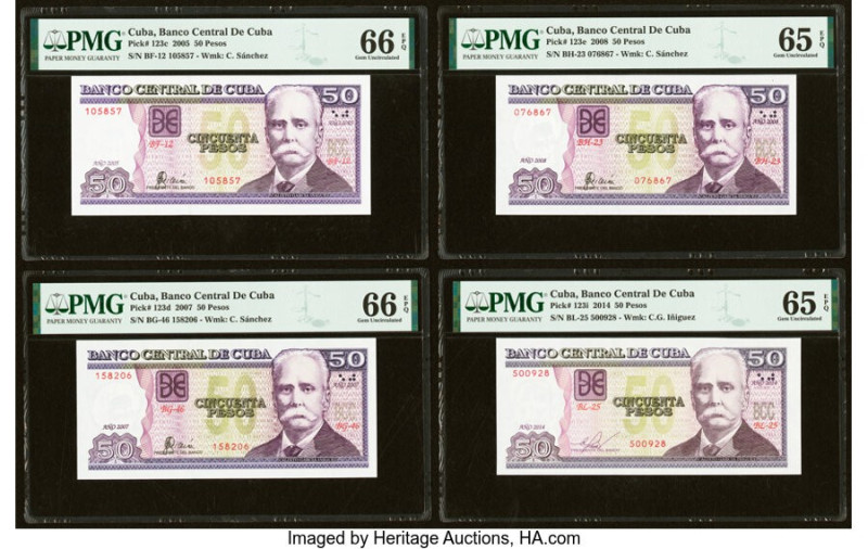 Cuba Banco Central de Cuba Group Lot of 15 Examples PMG Superb Gem Unc 67 EPQ; G...