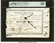 Cuba Banco de Cuba Bond 200 Pesos 30.6.1866 Pick Unlisted PMG Very Fine 20 Net. The Banco de Cuba printed a number of various Bonds, including this ra...