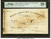 Cuba Legacion y Ajencia Gral. de la Republica Patriotic Loan 26.2.1870 Pick Unlisted PMG Very Fine 20 Net. This patriotic loan was one of the methods ...