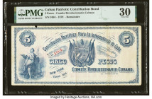 Cuba Patriotic Contribution Bond 5 Pesos 1879 Pick Unlisted Remainder PMG Very Fine 30. Splits and foreign substance noted on this example. 

HID09801...