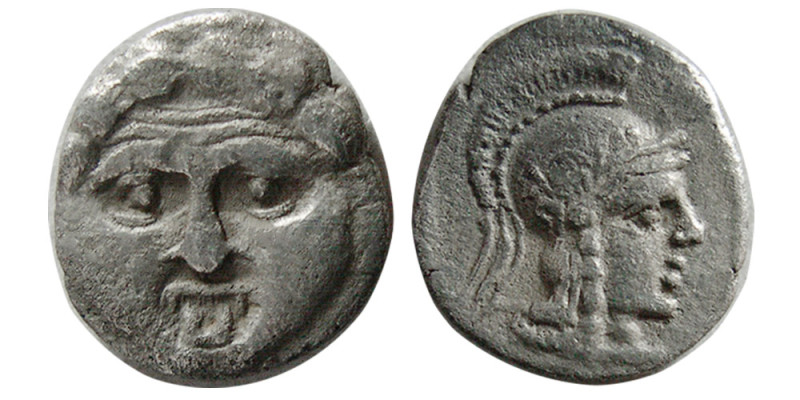 PISIDIA, Selge. 350-300 BC. AR Obol (0.83 gm; 11 mm). Obverse, facing Gorgonian,...