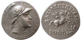 BAKTRIAN KINGDOM. Eukratides  I. 170-145 BC. AR Tetradrachm.