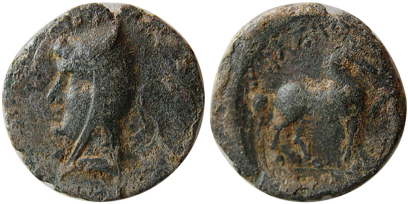 KINGS of PARTHIA. Phriapatios. 185-170 BC. Æ Chalkous (2.49 gm; 15 mm). Hekatomp...