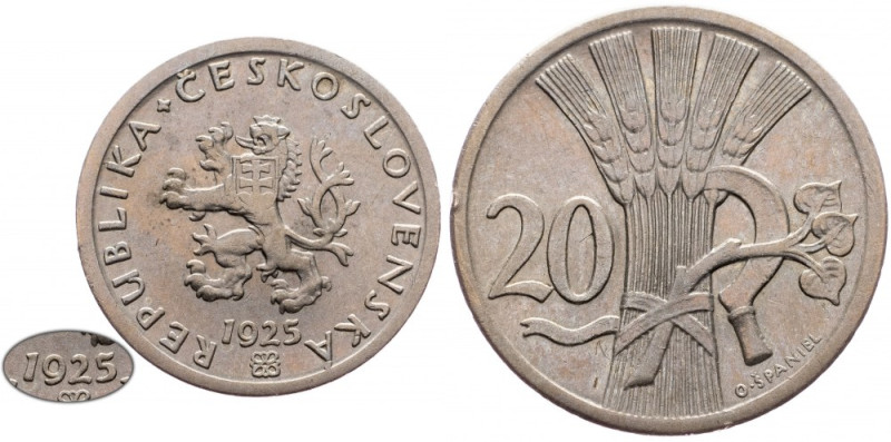 Czechoslovakia, 20 Haler 1925 Czechoslovakia, 20 Haler 1925, KM# 1|Rare; EF

G...