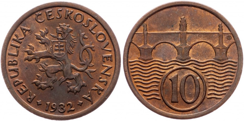 Czechoslovakia, 10 Haler 1932 Czechoslovakia, 10 Haler 1932, KM# 3; aUNC

Grad...