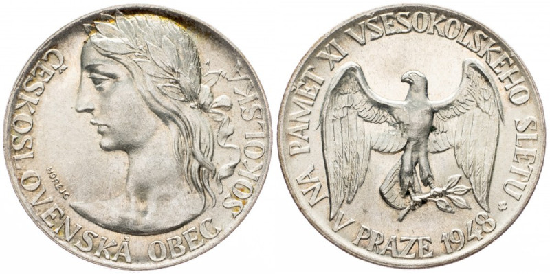 Czechoslovakia, Medal 1948 Czechoslovakia, Medal 1948, 14 g, Ag (500/1000)|Toned...