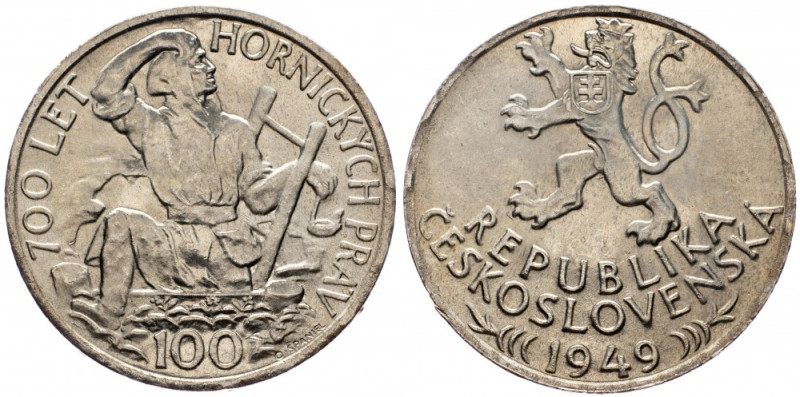 Czechoslovakia, 100 Koruna 1949 Czechoslovakia, 100 Koruna 1949, Ag, KM# 29|Tone...