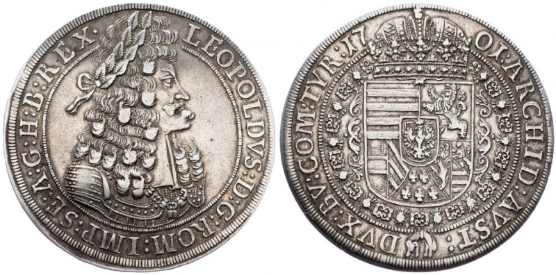 Leopold I., Thaler 1701, Hall Leopold I., Thaler 1701, Hall, 28,855 g, Ag, Dav. ...
