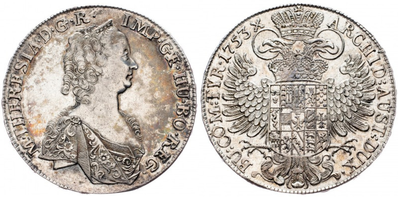 Maria Tsia, Thaler 1753, Hall Maria Tsia, Thaler 1753, Hall, 28,058 g, Ag, Dav. ...