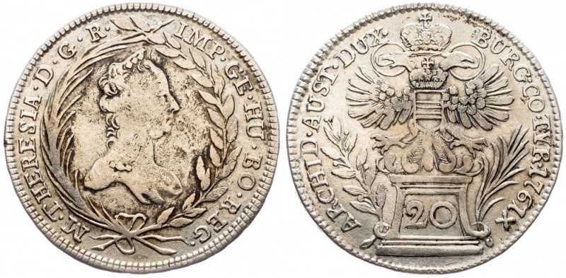 Maria Tsia, 20 Kreuzer 1761, Vienna Maria Tsia, 20 Kreuzer 1761, Vienna, 6,49 g,...