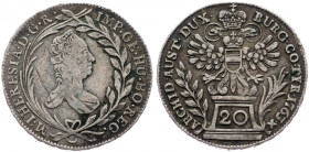 Maria Tsia, 20 Kreuzer 1763, Vienna