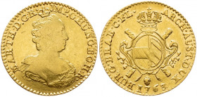 Maria Tsia, 2 Souverain d'or 1763, Brussels