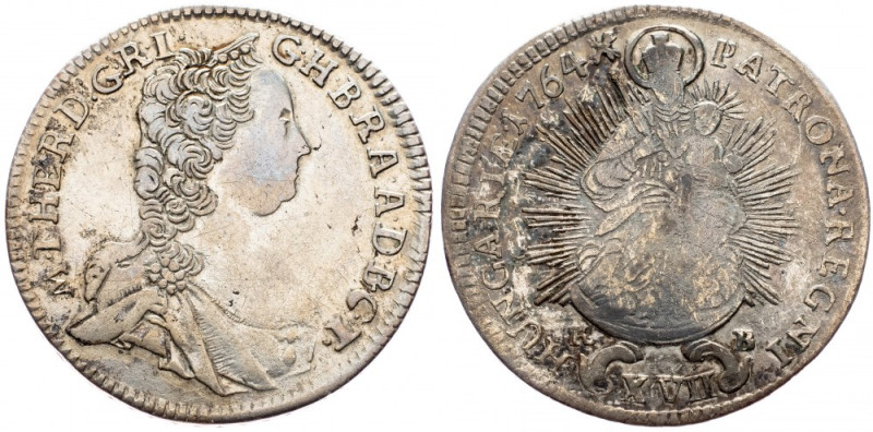 Maria Tsia, 17 Kreuzer 1764, Kremnitz Maria Tsia, 17 Kreuzer 1764, Kremnitz, 5,9...