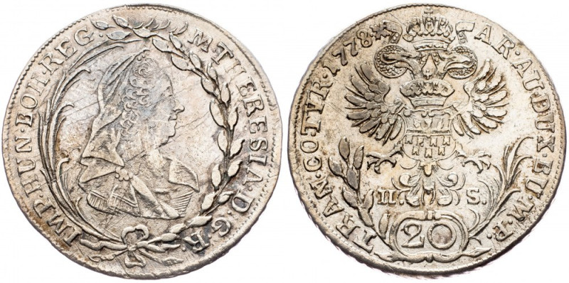Maria Tsia, 20 Kreuzer 1778, Karlsburg Maria Tsia, 20 Kreuzer 1778, Karlsburg, 6...