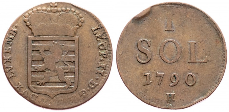 Leopold II., 1 Sol 1790, Günzburg Leopold II., 1 Sol 1790, Günzburg, 13,673 g, H...