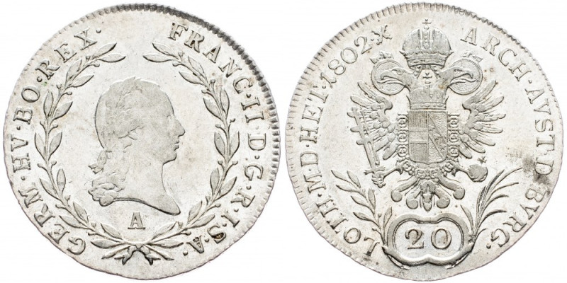 Franz II. (I.), 20 Kreuzer 1802, Vienna Franz II. (I.), 20 Kreuzer 1802, Vienna,...