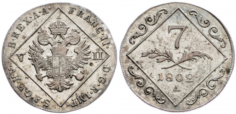 Franz II. (I.), 7 Kreuzer 1802, Vienna Franz II. (I.), 7 Kreuzer 1802, Vienna, 4...