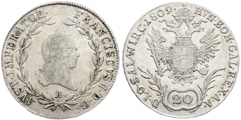 Franz II. (I.), 20 Kreuzer 1809, Vienna Franz II. (I.), 20 Kreuzer 1809, Vienna,...