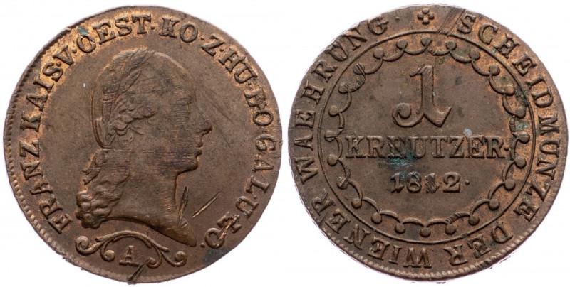 Franz II. (I.), 1 Kreuzer 1812, Vienna Franz II. (I.), 1 Kreuzer 1812, Vienna, K...