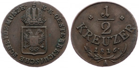 Franz II. (I.), 1/2 Kreuzer 1816, Vienna