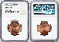 Franz II. (I.), 1 Kreuzer 1816, Vienna TOP POP