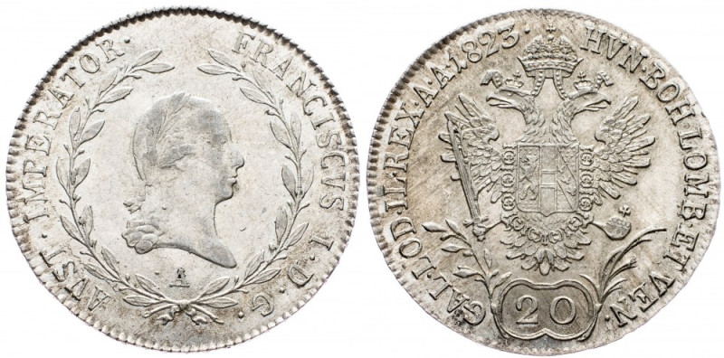 Franz II. (I.), 20 Kreuzer 1823, Vienna Franz II. (I.), 20 Kreuzer 1823, Vienna,...